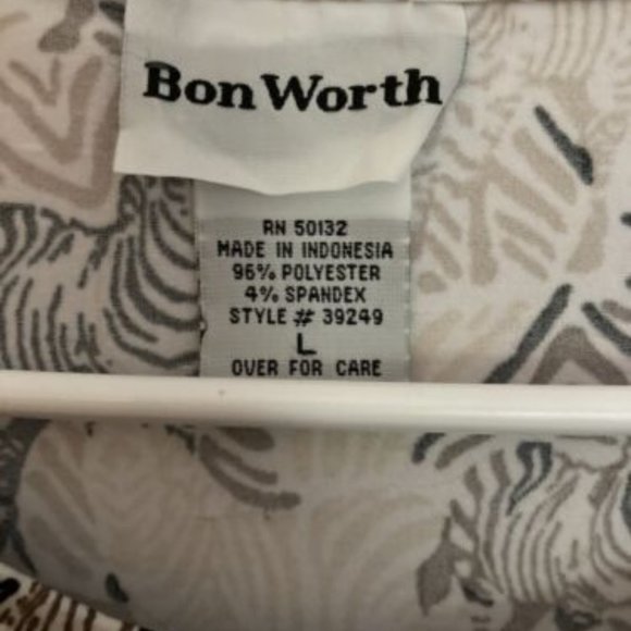 Bon Worth Womens Zebra Animal Print Pullover Size Large Long Sleeve - Picture 3 of 4